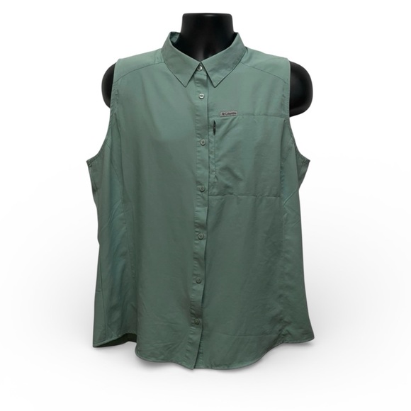 Columbia Tops - Columbia Sportswear Sleeveless Button-Up Shirt Women’s XL Sage Green